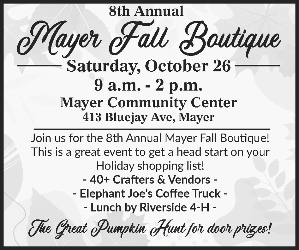 Mayer Fall Boutique on Sat., Oct 26 (9am-2pm)